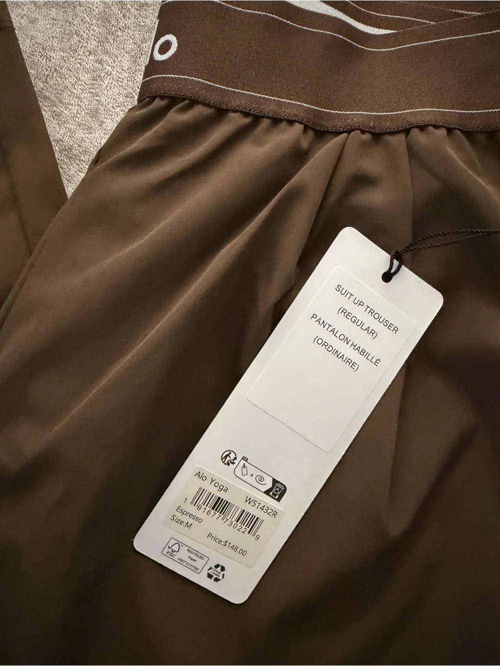 ALO Yoga Suit Up Trouser Regular Espresso (Authentic)